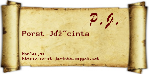 Porst Jácinta névjegykártya
